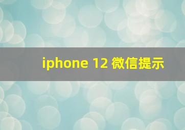 iphone 12 微信提示